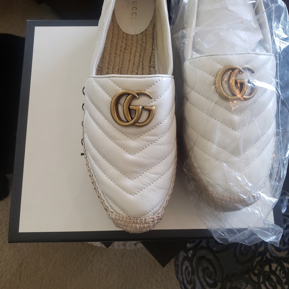 Gucci Marmont Charlotte Great White Espadrilles 41.5